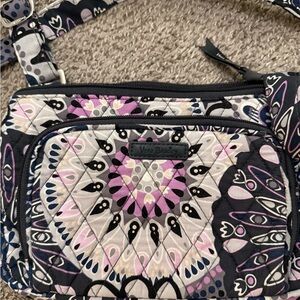 Vera Bradley Women's Crossbody Bag - Black and Pink Pattern
